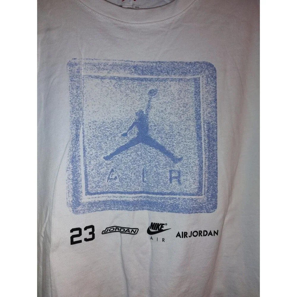 Men's Air Jordan White T Shirt Exclusive of decoration Size 3XL Pit2pit 25.5